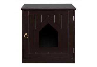 FCH Litter Box Enclosure, Nightstand Pet House, Cat Home Nightstand, Indoor Pet Crate, Cat Washroom, Litter Box Cover with Sturdy Wooden Structure